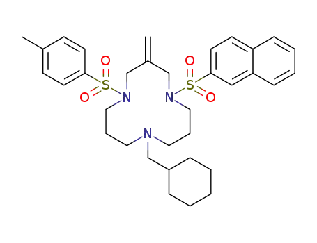 9-cyclohexylmethyl-1-(naphthalene-2-sulfonyl)-3-methylene-5-(p-toluenesulfonyl)-1,5,9-triazacyclododecane