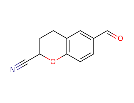 (+/-)-6-Formyl-chroman-2-carbonitrile
