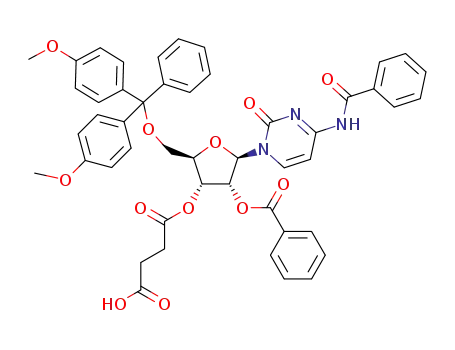 Molecular Structure of 1332729-49-3 ([2-O-benzoyl-5-O-dimethoxytrityl-1-(4-N-benzoylcytosin-1-yl)-β-D-ribofuranos-3-O-yl] succinate)