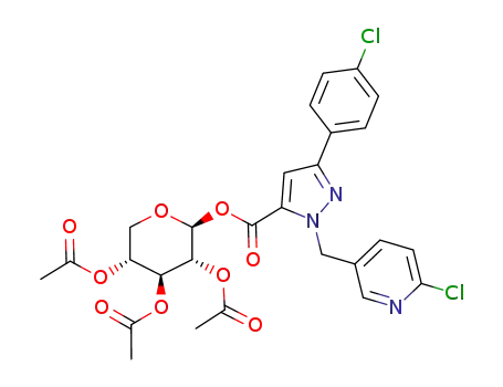 (2S,3R,4S,5R)-2-((3-(4-chlorophenyl)-1-((6-chloropyridin-3-yl)methyl)-1H-pyrazole-5-carbonyl)oxy)tetrahydro-2H-pyran-3,4,5-triyl triacetate