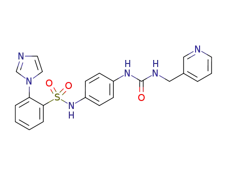 Molecular Structure of 1333936-06-3 (2-(1H-imidazol-1-yl)-N-(4-{[(pyridin-3-ylmethyl)carbamoyl]amino}phenyl)benzenesulfonamide)