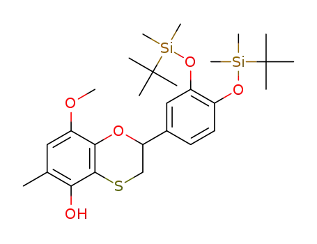 Molecular Structure of 1352754-69-8 (2-[3,4-bis((dimethyl-tert-butylsilyl)oxy)phenyl]-2,3-dihydro-8-methoxy-6-methylbenzo[b][1,4]oxathiin-5-ol)