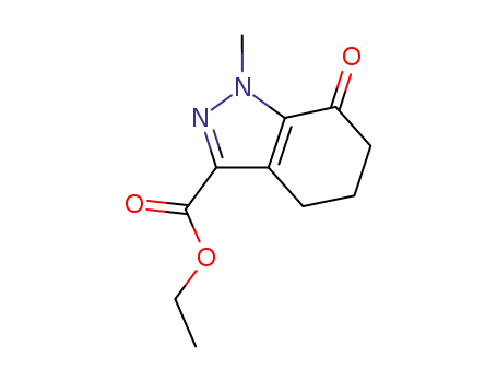 Molecular Structure of 802541-13-5 (1H-Indazole-3-carboxylicacid,4,5,6,7-tetrahydro-1-methyl-7-oxo-,ethylester(9CI))