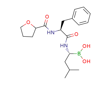 Molecular Structure of 1384596-16-0 (N-(2-tetrahydrofuran)carbonyl-L-phenylalanine-L-leucineboronic acid)