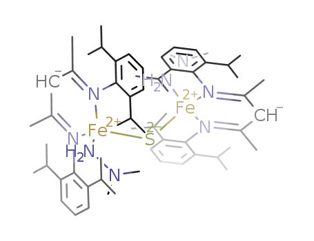 ((HC(C(CH<sub>3</sub>)NC<sub>6</sub>H<sub>3</sub>(CH(CH<sub>3</sub>)2)2)2)Fe)2S((CH<sub>3</sub>)2NNH<sub>2</sub>)2