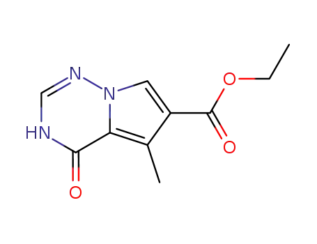 Molecular Structure of 427878-70-4 (Pyrrolo[2,1-f][1,2,4]triazine-6-carboxylic acid, 1,4-dihydro-5-methyl-4-oxo-, ethyl ester)