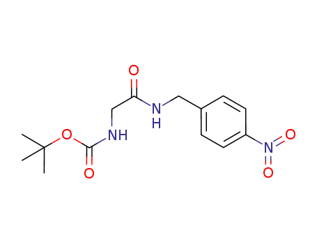 Molecular Structure of 84193-11-3 (Carbamic acid, [2-[[(4-nitrophenyl)methyl]amino]-2-oxoethyl]-,
1,1-dimethylethyl ester)