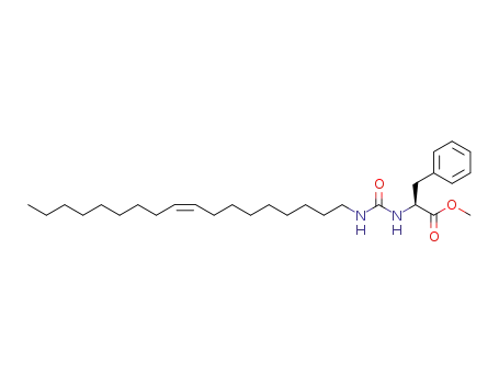 Molecular Structure of 1606178-86-2 ((S,Z)-methyl 2-[3-(octadec-9-en-1-yl)ureido]-3-phenylpropanoate)