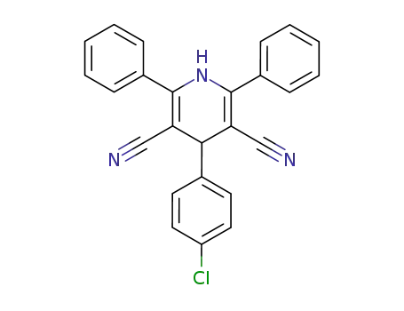 Molecular Structure of 102884-08-2 (4-(4-chlorophenyl)-2,6-diphenyl-1,4-dihydro-3,5-pyridinedicarbonitrile)