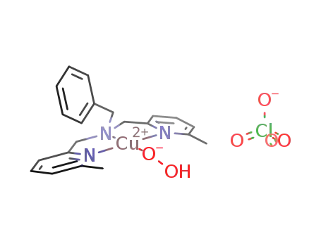 Cu(O<sub>2</sub>H)((CH<sub>3</sub>C<sub>5</sub>H<sub>3</sub>NCH<sub>2</sub>)2NCH<sub>2</sub>C<sub>6</sub>H<sub>5</sub>)<sup>(1+)</sup>*ClO<sub>4</sub><sup>(1-)</sup>=[Cu(O<sub>2</sub>H)((CH<sub>3</sub>C<sub>5</sub>H<sub>3</sub>NCH<sub>2</sub>)2NCH<sub>2</sub>C<sub>6</sub>H<sub>5</sub>)][ClO<sub>4</sub>]