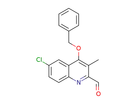 Molecular Structure of 185207-73-2 (2-Quinolinecarboxaldehyde, 6-chloro-3-methyl-4-(phenylmethoxy)-)