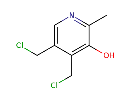 Molecular Structure of 102694-13-3 (4,5-bis-chloromethyl-2-methyl-pyridin-3-ol)