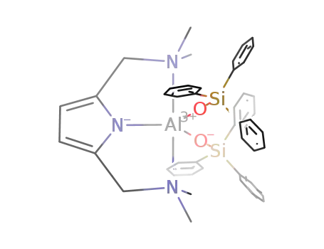 Molecular Structure of 1341127-38-5 ([C<sub>4</sub>H<sub>2</sub>N(2,5-CH<sub>2</sub>NMe<sub>2</sub>)2Al(OSiPh<sub>3</sub>)2])
