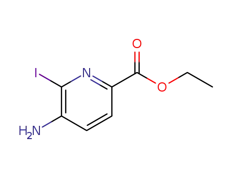 Molecular Structure of 1346569-65-0 (ethyl 5-amino-6-iodopyridine-2-carboxylate)