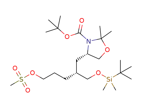 3-옥사졸리딘카르복실산, 4-[(2R)-2-[[[(1,1-디메틸에틸)디메틸실릴]옥시]메틸]-5-[(메틸술포닐)옥시]펜틸]-2,2-디메틸-, 1,1 ,4-디메틸에틸 에스테르, (XNUMXS)-