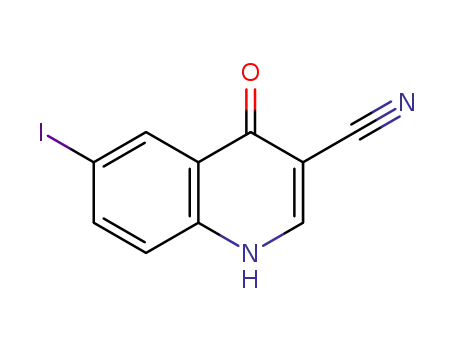 Molecular Structure of 872576-92-6 (4-Hydroxy -6-iodoquinoline-3- carbonitrile)