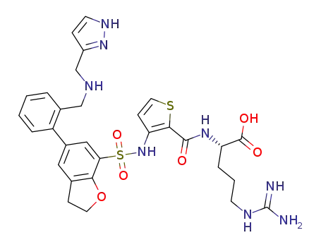 (S)-5-guanidino-2-({3-[5-(2-{[(1H-pyrazol-3-ylmethyl)-amino]-methyl}-phenyl)-2,3-dihydro-benzofuran-7-sulfonylamino]-thiophene-2-carbonyl}-amino)-pentanoic acid