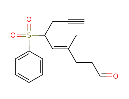 (E)-4-methyl-6-(phenylsulfonyl)non-4-en-8-ynal