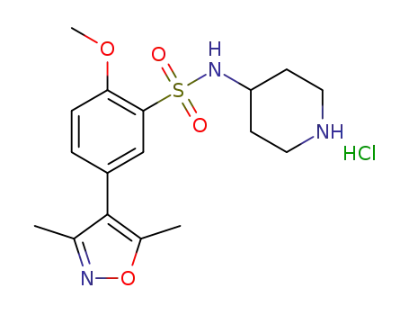 5-(3,5-dimethylisoxazol-4-yl)-2-methoxy-N-(piperidin-4-yl)benzenesulfonamide hydrochloride