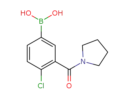 Molecular Structure of 871332-75-1 (4-CHLORO-3-(PYRROLIDINE-1-CARBONYL)PHENYLBORONIC ACID)