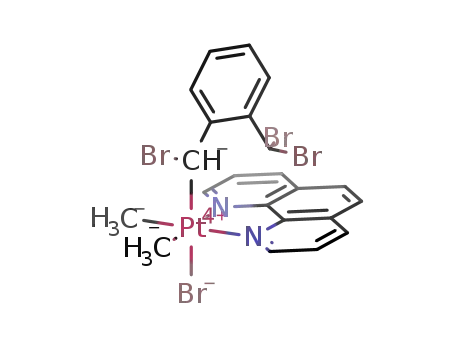 Molecular Structure of 1359769-64-4 ([PtMe<sub>2</sub>(CHBr-o-C<sub>6</sub>H<sub>4</sub>CHBr<sub>2</sub>)Br(1,10-phenanthroline)])