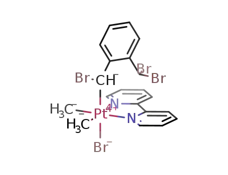 Molecular Structure of 1359769-63-3 ([PtMe<sub>2</sub>(CHBr-o-C<sub>6</sub>H<sub>4</sub>CHBr<sub>2</sub>)Br(2,2'-bipyridine)])