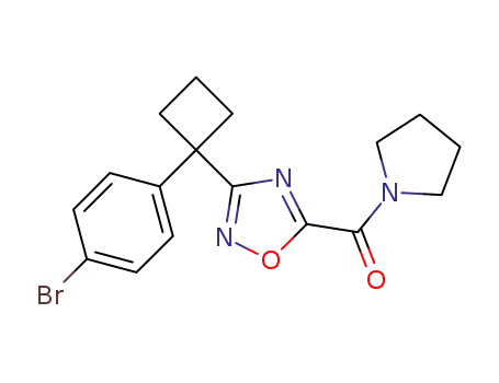 {3-[1-(4-bromo-phenyl)-cyclobutyl]-1,2,4-oxadiazol-5-yl}-pyrrolidin-1-yl-methanone