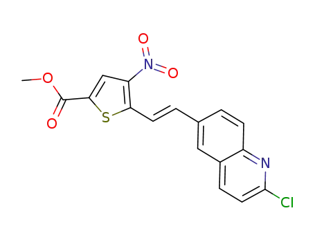 5-[(E)-2-(2-chloro-quinolin-6-yl)-vinyl]-4-nitro-thiophene-2-carboxylic acid methyl ester