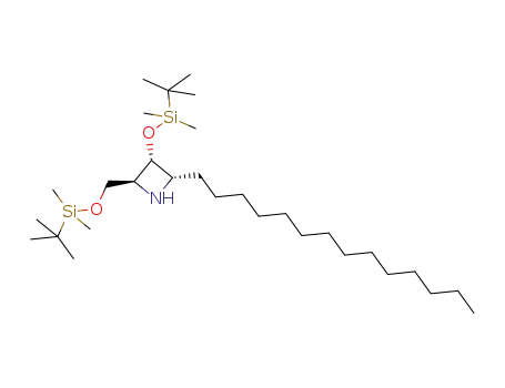 Molecular Structure of 908848-05-5 ((2S,3R,4S)-3-(tert-butyldimethylsilyloxy)-2-[(tert-butyldimethylsilyloxy)methyl]-4-tetradecylazetidine)