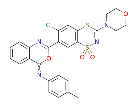 6-chloro-1,1-dioxo-7-{4-[(4-methylphenyl)imino]-4H-3,1-benzoxazin-2-yl}-3-morpholino-1,4,2-benzodithiazine