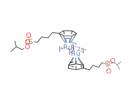 Molecular Structure of 1352399-60-0 ([RuI2(η6-C6H5(CH2)4SO3(i-Bu))]2)