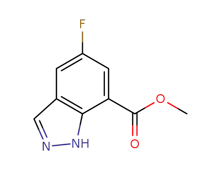 Molecular Structure of 952480-01-2 (Methyl 5-fluoro-1H-indazole-7-carboxylate)