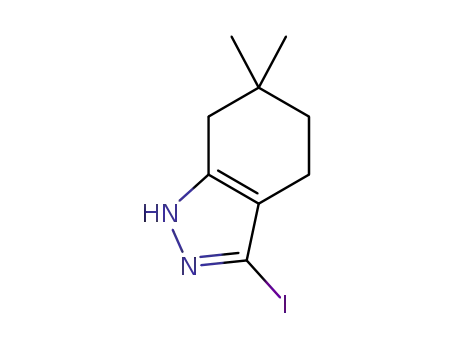 Molecular Structure of 1309788-50-8 (3-iodo-6,6-dimethyl-4,5,6,7-tetrahydro-1H-indazole)