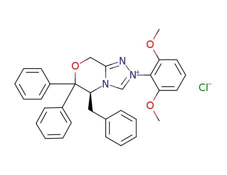 (S)-5-benzyl-2-(2,6-dimethoxyphenyl)-6,6-diphenyl-6,8-dihydro-5H-[1,2,4]triazolo[3,4-c][1,4]oxazin-2-ium chloride