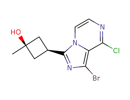 Molecular Structure of 936901-74-5 ((1s,3s)-3-(8-Bromo-1-chloroH-pyrrolo[1,2-a]pyrazin-6-yl)-1-methylcyclobutanol)