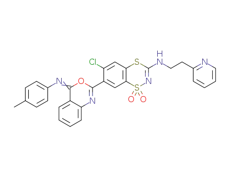 6-chloro-1,1-dioxo-7-{4-[(4-methylphenyl)imino]-4H-3,1-benzoxazin-2-yl}-3-[2-(2-pyridyl)ethylamino]-1,4,2-benzodithiazine