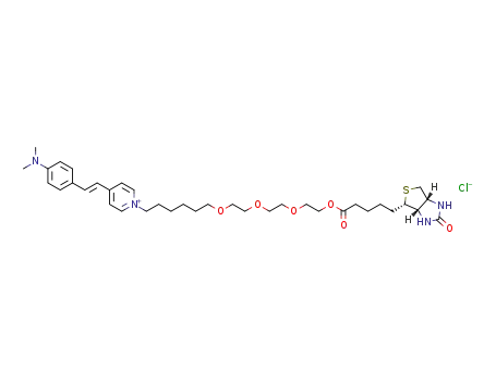 (E)-4-(4-(dimethylamino)styryl)-1-(5-oxo-1-(2-oxohexahydro-1H-thieno[3,4-d]imidazol-4-yl)-6,9,12,15-tetraoxahenicosan-21-yl)pyridinium chloride