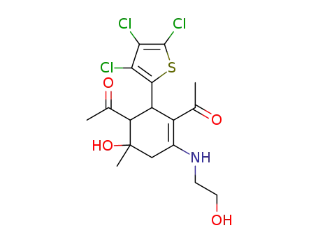 3-(3,4,5-trichlorothien-2-yl)-5-(2-hydroxyethyl)-amino-2,4-diacetyl-1-methyl-4-cyclohexen-1-ol