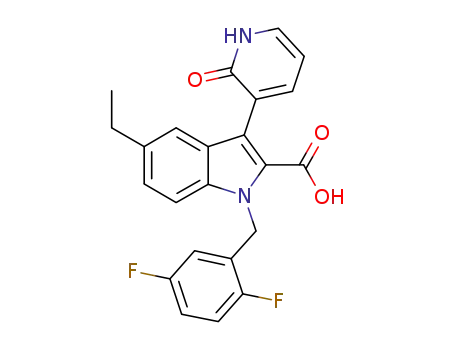 1-[(2,5-difluorophenyl)methyl]-3-(1,2-dihydro-2-oxo-3-pyridinyl)-5-ethyl-1H-indole-2-carboxylic acid