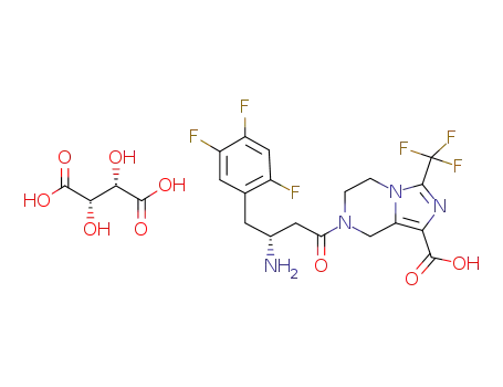 Molecular Structure of 1242332-81-5 ((R)-7-[3-Amino-4-(2,4,5-trifluorophenyl)butanoyl]-3-trifluoromethyl-5,6,7,8-tetrahydro-imidazo[1,5-a]pyrazine-1-carboxylic acid (2S,3S)-2,3-dihydroxybutanedioic acid)