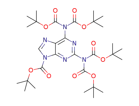 Molecular Structure of 1354832-39-5 (9,N<sub>2</sub>,N<sub>2</sub>,N<sub>6</sub>,N<sub>6</sub>-penta(Boc)-2,6-diaminopurine)