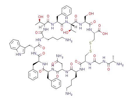 Molecular Structure of 58976-46-8 (ALA-GLY-CYS-LYS-ASN-PHE-PHE-D-TRP-LYS-THR-PHE-THR-SER-CYS)