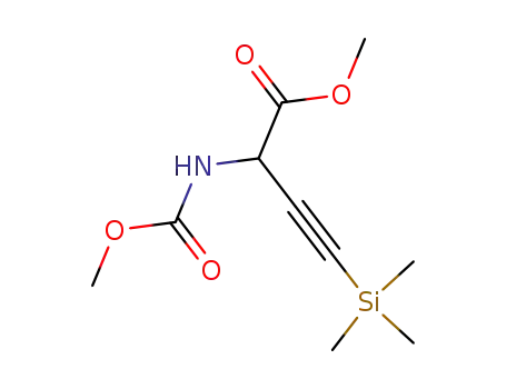Molecular Structure of 75806-14-3 (3-Butynoic acid, 2-[(methoxycarbonyl)amino]-4-(trimethylsilyl)-, methyl ester)