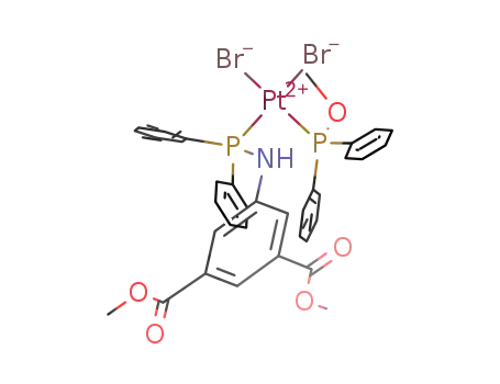 Molecular Structure of 1356935-26-6 (cis-PtBr<sub>2</sub>[Ph<sub>2</sub>PNH(C<sub>6</sub>H<sub>3</sub>(3,5-CO<sub>2</sub>Me)2)](Ph<sub>2</sub>POMe))