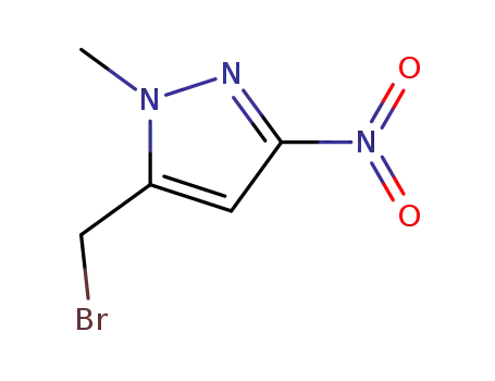 Molecular Structure of 1227210-47-0 (5-(bromomethyl)-1-methyl-3-nitro-1H-pyrazole)
