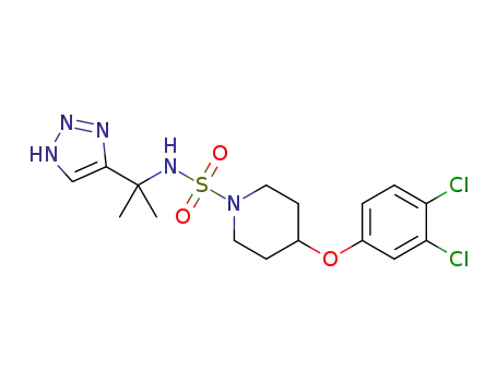 N-(2-(1H-1,2,3-triazol-4-yl)propan-2-yl)-4-(3,4-dichlorophenoxy)piperidine-1-sulfonamide