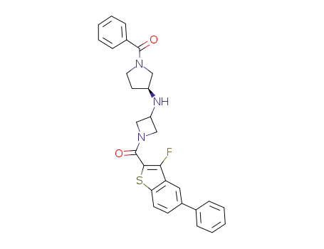 (3S)-N-{1-[(3-Fluoro-5-phenyl-1-benzothiophen-2-yl)carbonyl]azetidin-3-yl}-1-(phenylcarbonyl)pyrrolidin-3-amine
