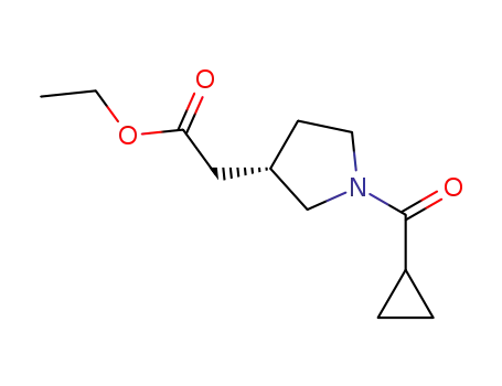Molecular Structure of 1332333-17-1 (ethyl[(3S)-1-(cyclopropylcarbonyl)-3-pyrrolidinyl]acetate)