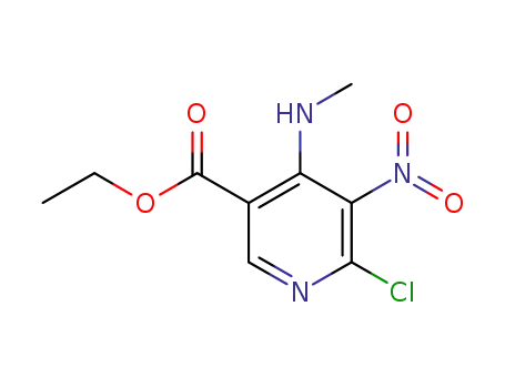 Molecular Structure of 925427-22-1 (Ethyl 6-chloro-4-(methylamino)-5-nitropyridine-3-carboxylate)
