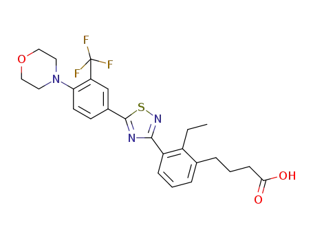 4-(2-ethyl-3-(5-(4-morpholino-3-(trifluoromethyl)phenyl)-1,2,4-thiadiazol-3-yl)phenyl)butanoic acid